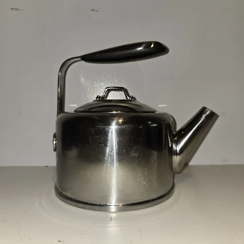All Clad 2-Quart Tea Kettle Stainless Steel Cantalever Handle No Whistle